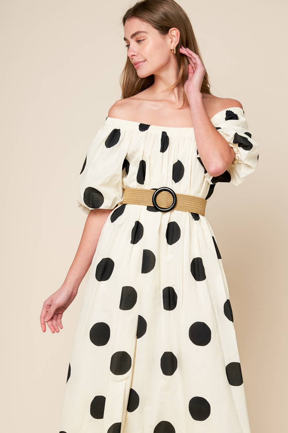 HUMMINGBIRD'S HAVEN OFF WHITE WOVEN MIDI DRESS Flying Tomato